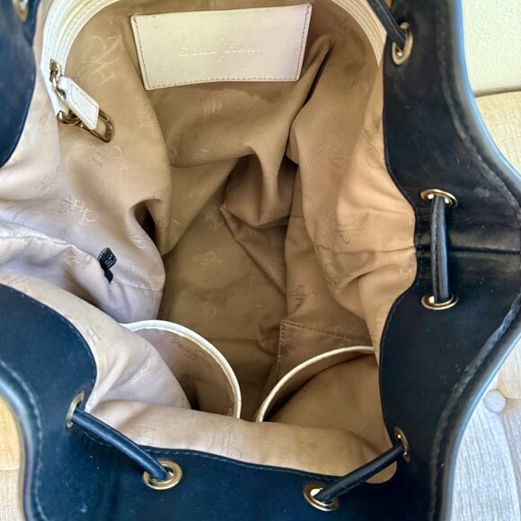 Cole Haan Perforated Bucket Bag - Black & White - Picture 7 of 8